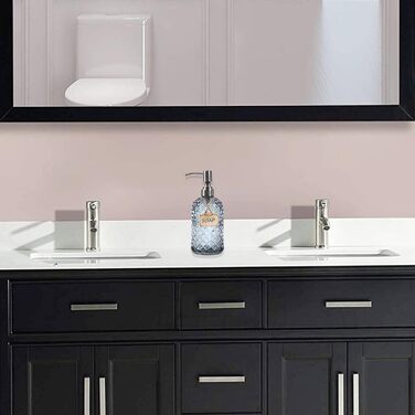 Дозатор мила для ванної кімнати та кухні зі скла та нержавіючої сталі 304 (сірий)