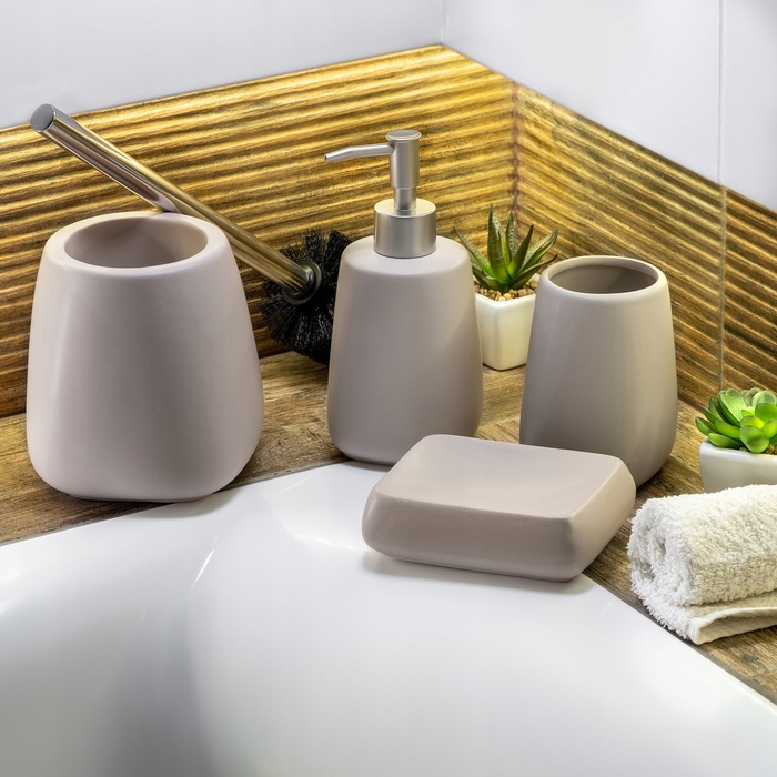 Комплект аксесуарів для ванної кімнати 3в1 KADAX, бежевий