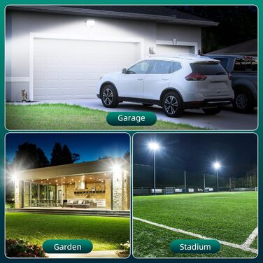 Viugreum 2Pack LED Flood Lights Outdoor with Motion Sensor 15000LM Outdoor Light Cold White Spotlight with Remote Control Floodlight Outdoor Spotlight IP67 Waterproof Floodlight with 2 Screws for Garden (150w, 1PCS)