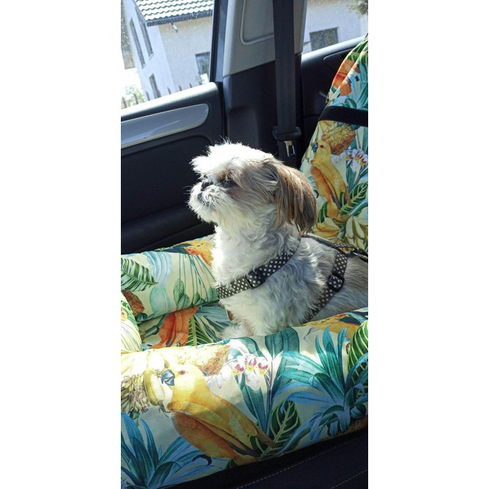 Крісло-ліжко для собак у машину Petsen з іменем, корзина для собак маленьких порід, автоліжко для собак, автокорзина для собак, ліжко для собак (також підходить для птахів)