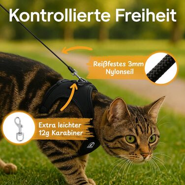 Рулетка для котів та маленьких собак Tierhood 5 метрів, чорна