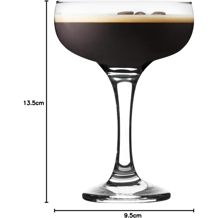 Келих для коктейлю Rink Drink Espresso Martini 235 мл, прозорий, набір 6 шт.