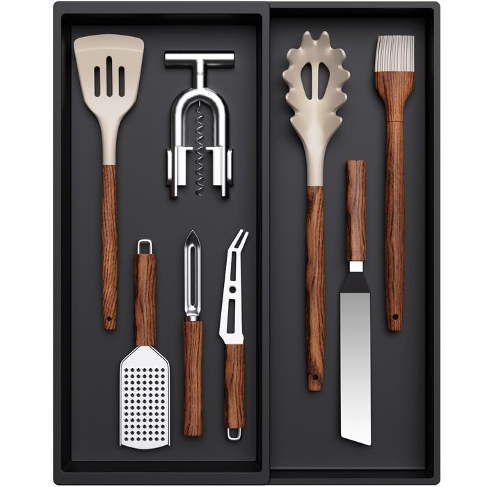 Органайзер для столових приладів Lifewit в шухляду, розширюваний (43.9 см), чорний, 40 см глибина, для кухні, ложок, ножів, лопаток