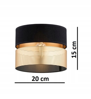 Підлогова торшерна лампа з абажуром, чорно-золота, LED