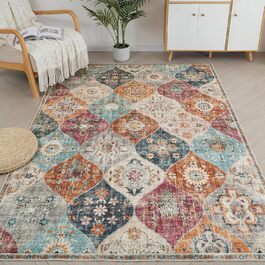 Килим Xfrog Boho з квітами, антиковзкий, праний, м'який, низький ворс, 80x150 см, для вітальні, спальні, дитячої