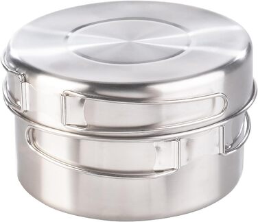 Набір для кемпінгу Semptec Urban Survival Technology: 12-ти частинний набір посуду з нержавіючої сталі з посудом, столовими приборами та сумкою (каструлі, набір посуду, газовий набір для кемпінгу)