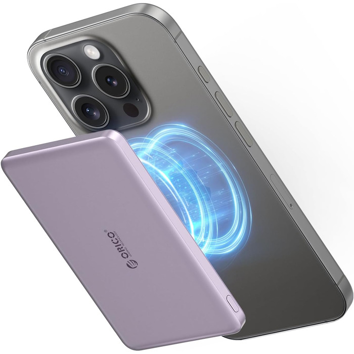 Power Bank Orico Kada Magsafe 5000mAh з MagSafe, USB-C, 20W PD, для iPhone 16/15/14/13/12, фіолетовий