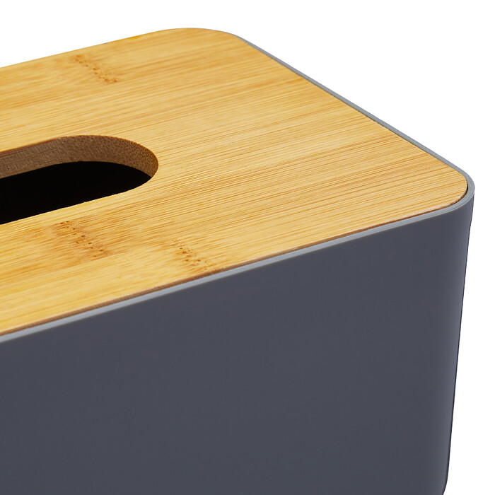 Relaxdays Tissue Box Bamboo Lid