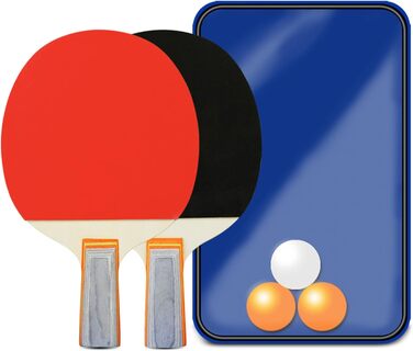 Набір для пінг-понгу JurciCat: 2 ракетки, 3 м'ячі, сумка. Підходить для гри в приміщенні та на вулиці.