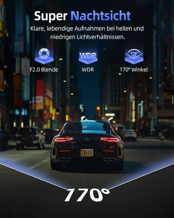 Відеореєстратор CIEVIE 4K+1080P з двома камерами, WiFi, IPS дисплей 1.5