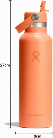 Термобутилка Hydro Flask Standard Mouth 621 мл зі сталевою ізоляцією та кришкою-соломинкою, Nectar