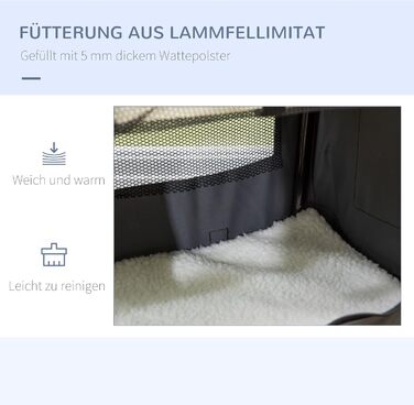 PawHut Складана переноска для собак, 50.5 x 33.5 x 35 см, сіра, 50.5 л