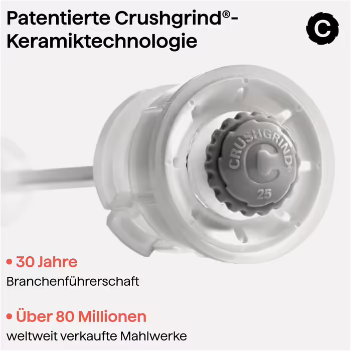 Млин для спецій Crushgrind Billund з керамічним механізмом, зелений, регульований помел, для солі, перцю та трав, екологічний матеріал (Sage)