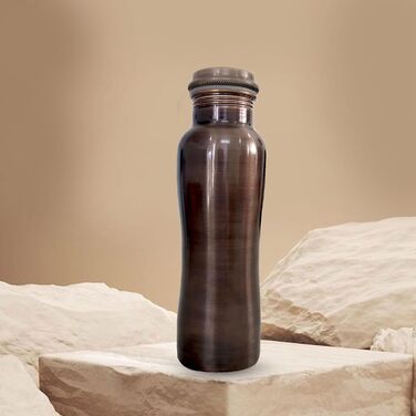 Copper Water Bottle with Diamond Cut Design, Leak-Proof, Ayurvedic Drinking Vessel, Copper Vessel for Sports, Gym, Outdoors, Yoga (Design 22)