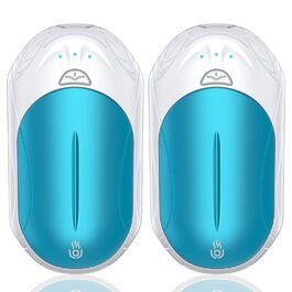 Електричні грілки для рук 2 шт. OUTJUT, 6000mAh, 3 режими нагріву, USB, 20 годин роботи, для зимових видів спорту, подарунок на Новий Рік (4-Білий та Синій)