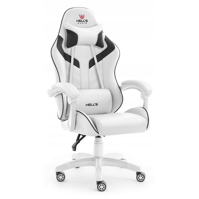 Ігрове офісне крісло Hell's Chair HC-1007 2.0 White, екошкіра