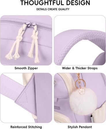 Рюкзак Tanou для дівчаток, шкільний набір: рюкзак, сумка через плече та пенал. Шкільний рюкзак для підлітків та школярів, фіолетовий колір