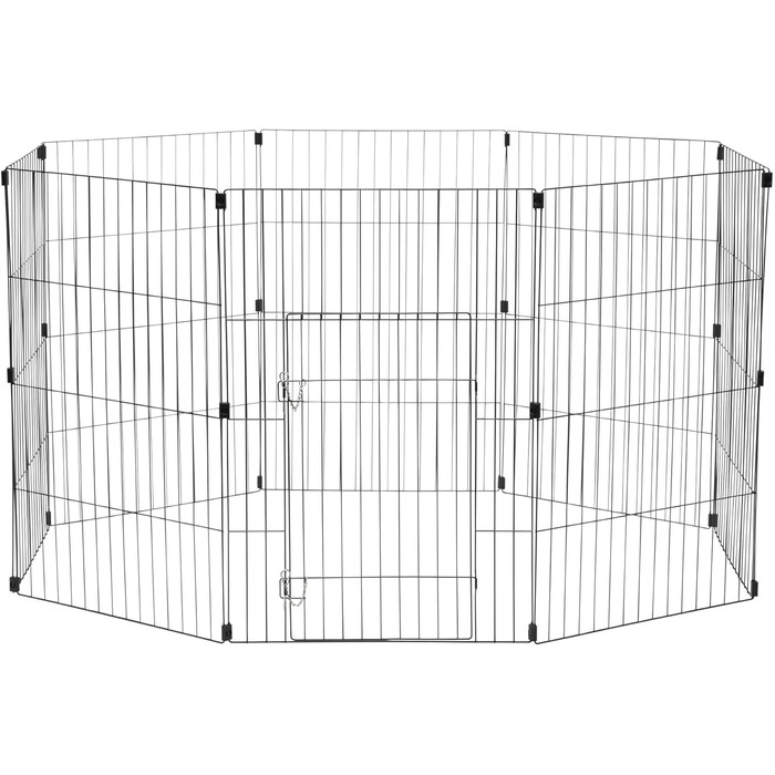Клітка-вольєр для собак, котів та кроликів Iris Ohyama, 1.7 м², 8 панелей, WPC-24, чорний