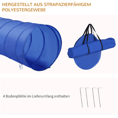 PawHut Dog Agility Set Training Equipment with Tunnel, Weave Poles, Hurdle, and Start Box for Active Dog Training Blue