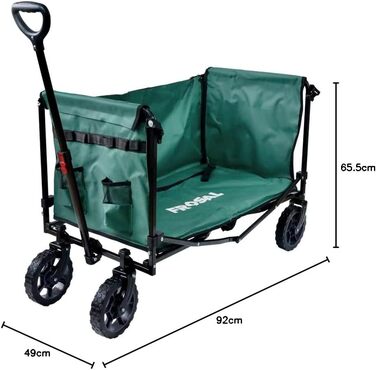 FROSAL Візок для собак Bruno, зелений, складний | Транспортний візок для тварин з легким доступом