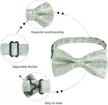 Набір краватка-метелик, нагрудна хустинка та запонки Alizeal Paisley, колір: кобальтово-синій