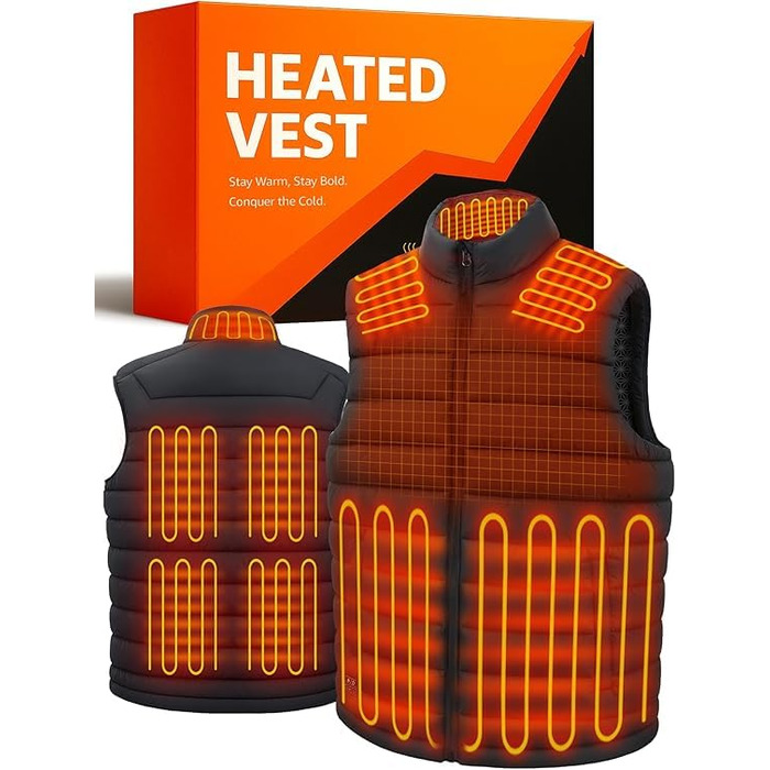 Електрична гріюча жилетка для чоловіків та жінок, 16000mAh, 3 режими нагріву, для катання на лижах та активного відпочинку, пральна, L-XL