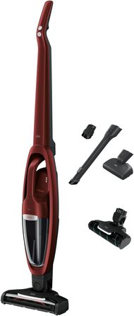 AEG QX7-1ULTAN 2in1 Cordless Vacuum Cleaner / Slim Design / Power-Soft Roller + Multi-Surface Nozzle / Hard Floors & Carpets / Up to 50 min Run Time / 21.6V / Includes Pet Hair Nozzle and Accessories / Freestanding / Red 2021 Model 21.6V With Soft Roller