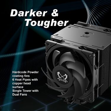 Охолоджувач CPU Scythe Mugen 6 Dual Fan Black Edition: Intel LGA1700, LGA1151, AMD AM5/AM4/Ryzen, 120mm, чорний