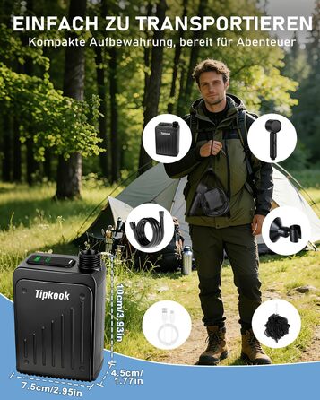 Портативний душ для кемпінгу з насосом 5000mAh, 3 режими, присоски та гак. Для миття тварин, авто, фруктів, поливу квітів.