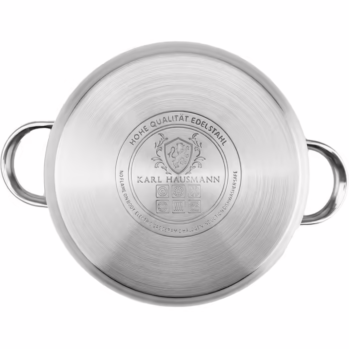 KARL HAUSMANN Pot Set Induction Stainless Steel 4-Piece - Cookware for All Cooktops - Cookware Set with Glass Lid - Pots with Measuring Scale - Pot Set - Cookware Set - Pot Sets - Pots - Induction Pots