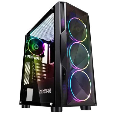 Комп'ютерний корпус EMPIRE GAMING Diamond – ігровий ATX корпус з RGB підсвічуванням, скляна бічна панель, 4 вентилятори 120 мм