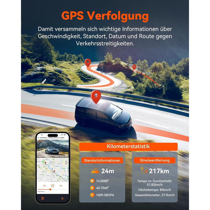 Відеореєстратор VANTRUE STARVIS 2: 4K + 1080P + 1440P, 3 канали, GPS, WiFi, паркувальний режим, нічне бачення, LTE (N4 Pro)