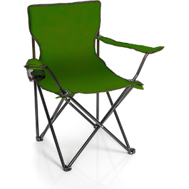 Крісло для риболовлі BigDean - складане риболовне крісло з підстаканником та сумкою, зелене