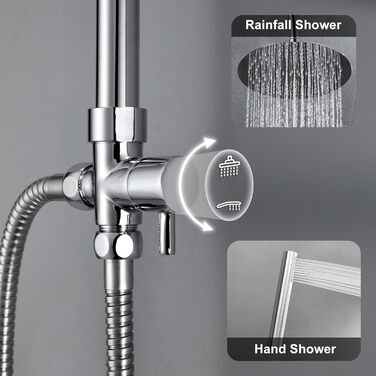 Gorch Rain Shower System with Shelf, Shower Set without Shower Faucet (20x20cm) (UYT-D20CP-Shelf, Chrome)