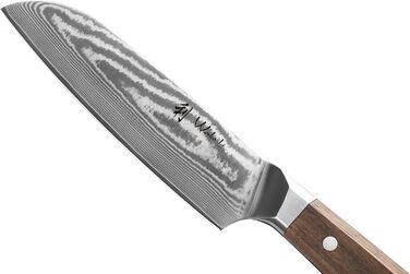 Ніж кухонний Wakoli Santoku Damast (18 см), сталь VG10, 67 шарів, рукоять з горіха, професійний, в подарунковій коробці