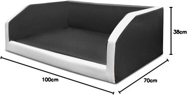 Преміум лежанка для собак Mayaadi-Home - 100 x 70 x 38 см | Лежанка для собак в авто | Лежанка в багажник з захисним покривалом | Чорно-біла, розмір M (100x70x38 см)