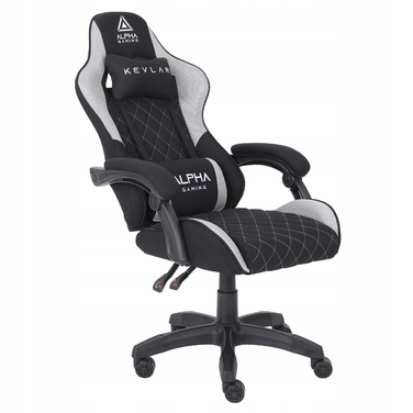 Ігрове крісло Alpha Gaming Kevlar Grey, тканина, чорно-сіре