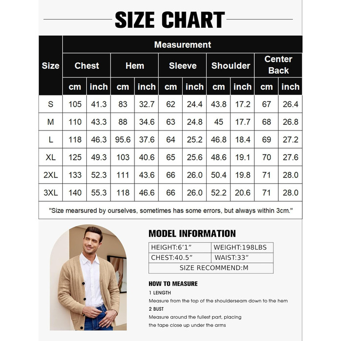 Чоловічий в'язаний кардиган COOFANDY з візерунком коси, V-подібний виріз, ґудзикова застібка, ребристий, з кишенями, сірий (S)