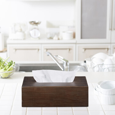 Relaxdays Cosmetic Tissue Box Bamboo Brown