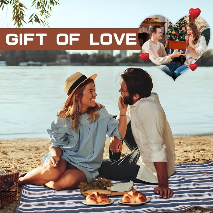 Пікнікова ковдра Boobhone, велика водонепроникна, 3-шарова, 80''x80'' - для кемпінгу та відпочинку