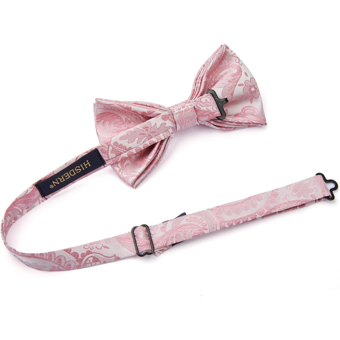 Метелик HISDERN для чоловіків з кишеньковим хустинкою, однотонний, регульований, для смокінгу, весілля, вечірки (E Altrosa 1)