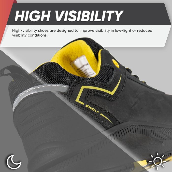 Робочі черевики BWOLF Phoenix S3S для чоловіків: шкіра нубук, водонепроникні, антиковзаючі, чорні, 38 EU