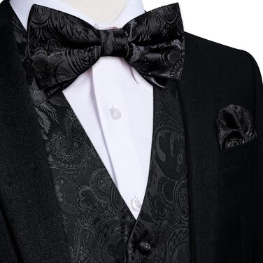 Костюмний аксесуар для чоловіків DiBanGu: 7-елементний набір (краватка, реверс-голка, крапка) чорного кольору (M)