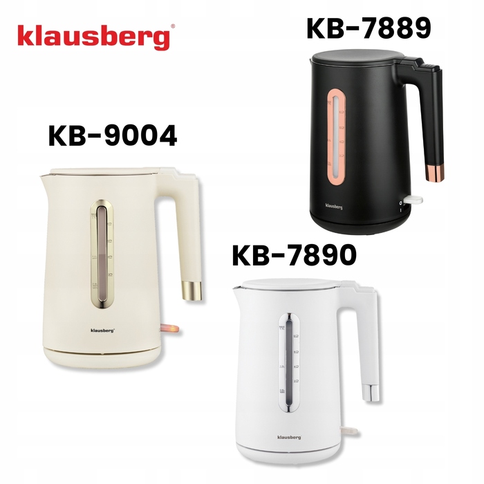 Електричний чайник Klausberg KB9004, 1800 Вт, 1,7 л, бежевий