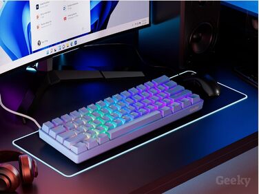 Механічна ігрова клавіатура Geeky GK61: 61 клавіша, RGB підсвічування, Hot-Swap, ANSI US Layout