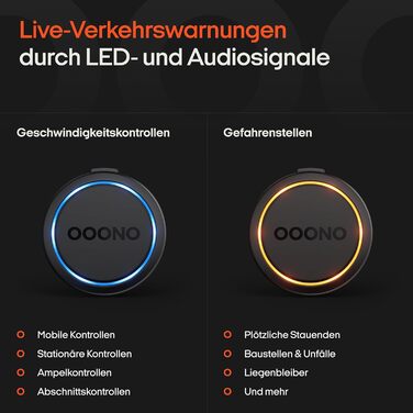 OOONO CO-Driver NO2 2024 – автомобільний радар-детектор з LED-дисплеєм, попередження про радари та небезпеки, сумісний з CarPlay і Android Auto, акумуляторний