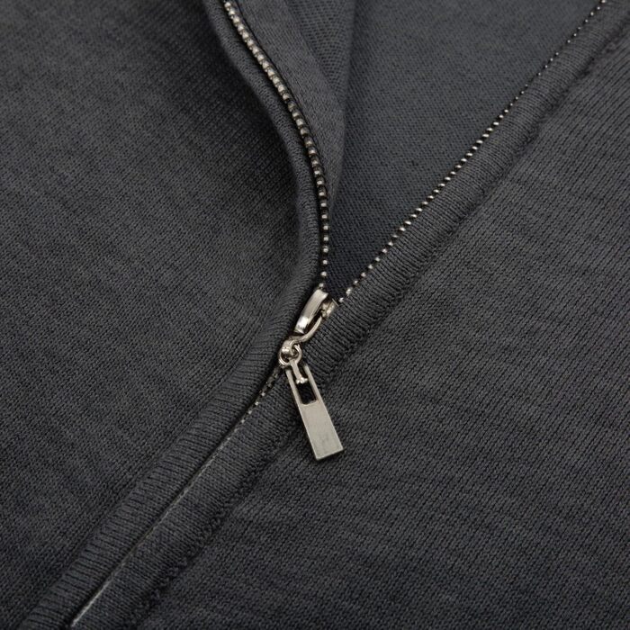 Кардиган чоловічий PJ PAUL JONES з рельєфним в'язанням, на блискавці, зі стійким коміром, зимовий, сірий (L)