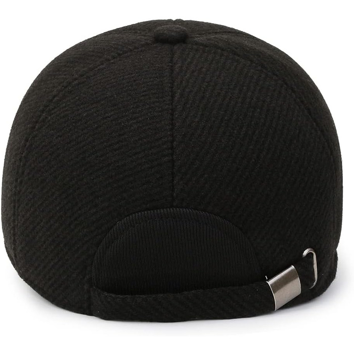 Чоловіча кепка-шапка на зиму, 57-61 см (чорний)