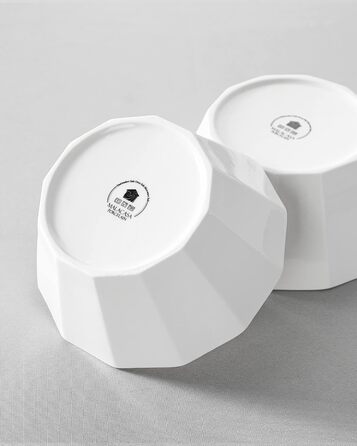 Набір мисок MALACASA Serie Regular (4 шт.) – 800 мл, 1020 мл, кераміка, для мюслі, супу, рамен (білий)