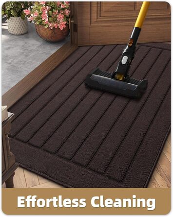 Килимок для дому COLOR&GEOMETRY 44x76 см - машинне прання, антиковзаюча, вбираюча бруд, мінімалістичний дизайн, для входу, порогу та коридору (Коричневий)